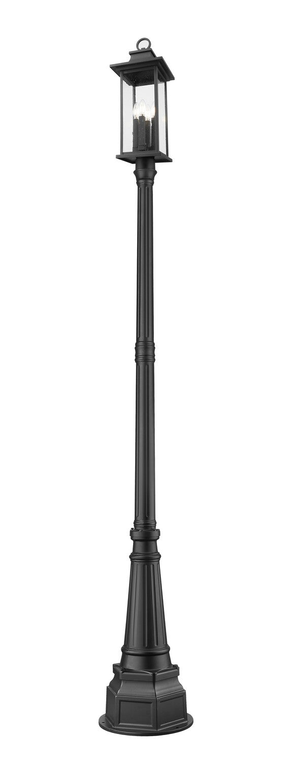 Z-Lite - 5017PHBR-564P-BK - Four Light Outdoor Post Mounted Fixture - Tiberius - Black