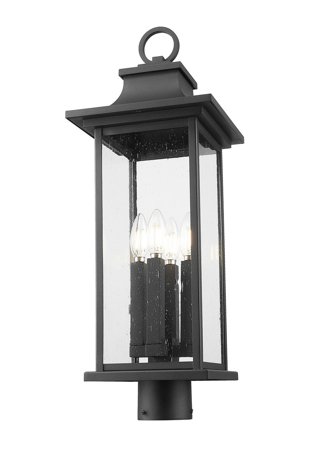 Z-Lite - 5017PHBR-BK - Four Light Outdoor Post Mount Fixture - Tiberius - Black