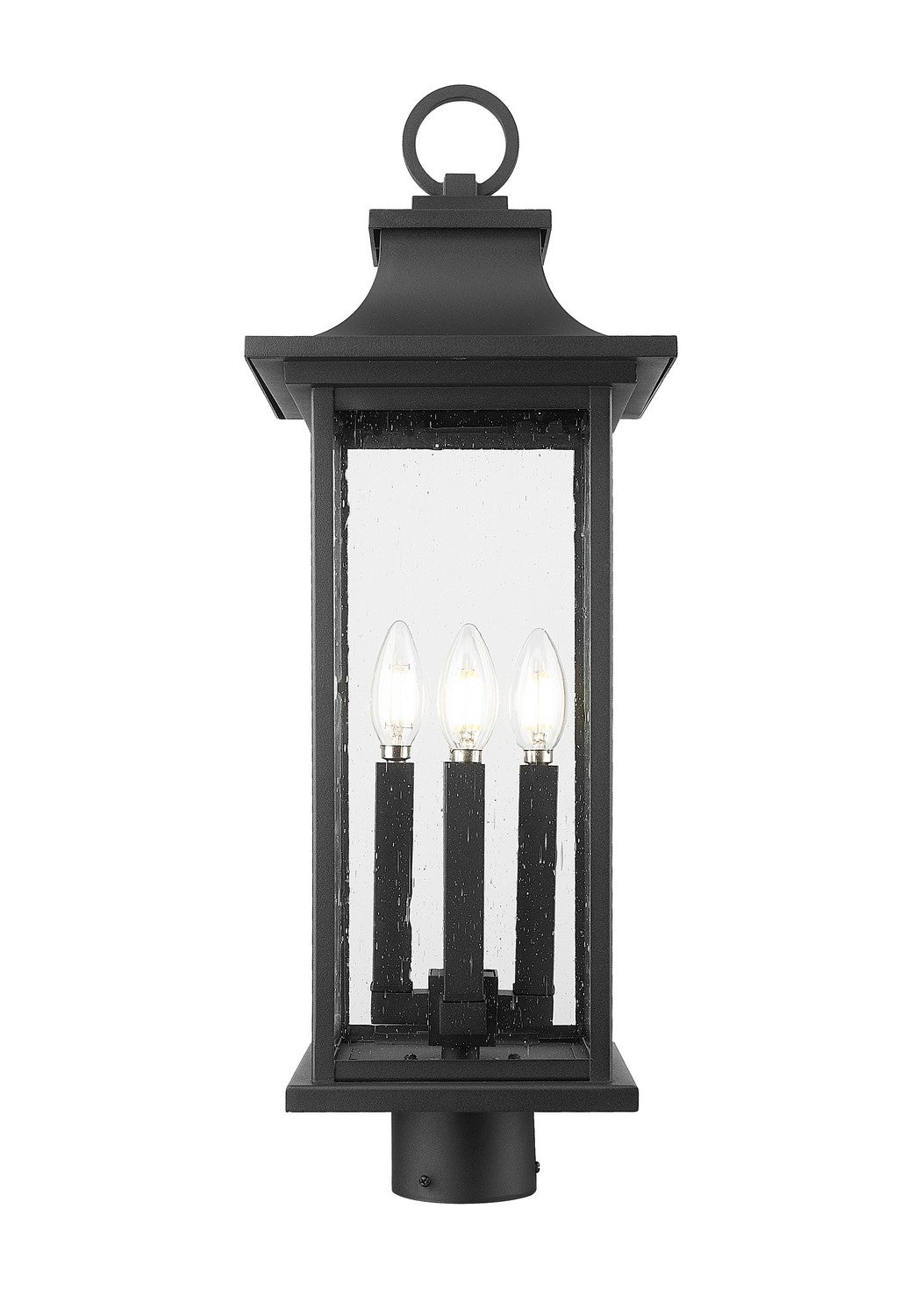 Z-Lite - 5017PHBR-BK - Four Light Outdoor Post Mount Fixture - Tiberius - Black