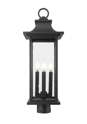Z-Lite - 5017PHBR-BK - Four Light Outdoor Post Mount Fixture - Tiberius - Black