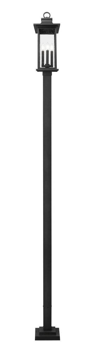 Z-Lite - 5017PHBS-536P-BK - Four Light Outdoor Post Mounted Fixture - Tiberius - Black