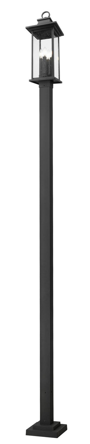 Z-Lite - 5017PHBS-536P-BK - Four Light Outdoor Post Mounted Fixture - Tiberius - Black