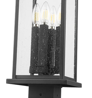 Z-Lite - 5017PHBS-536P-BK - Four Light Outdoor Post Mounted Fixture - Tiberius - Black