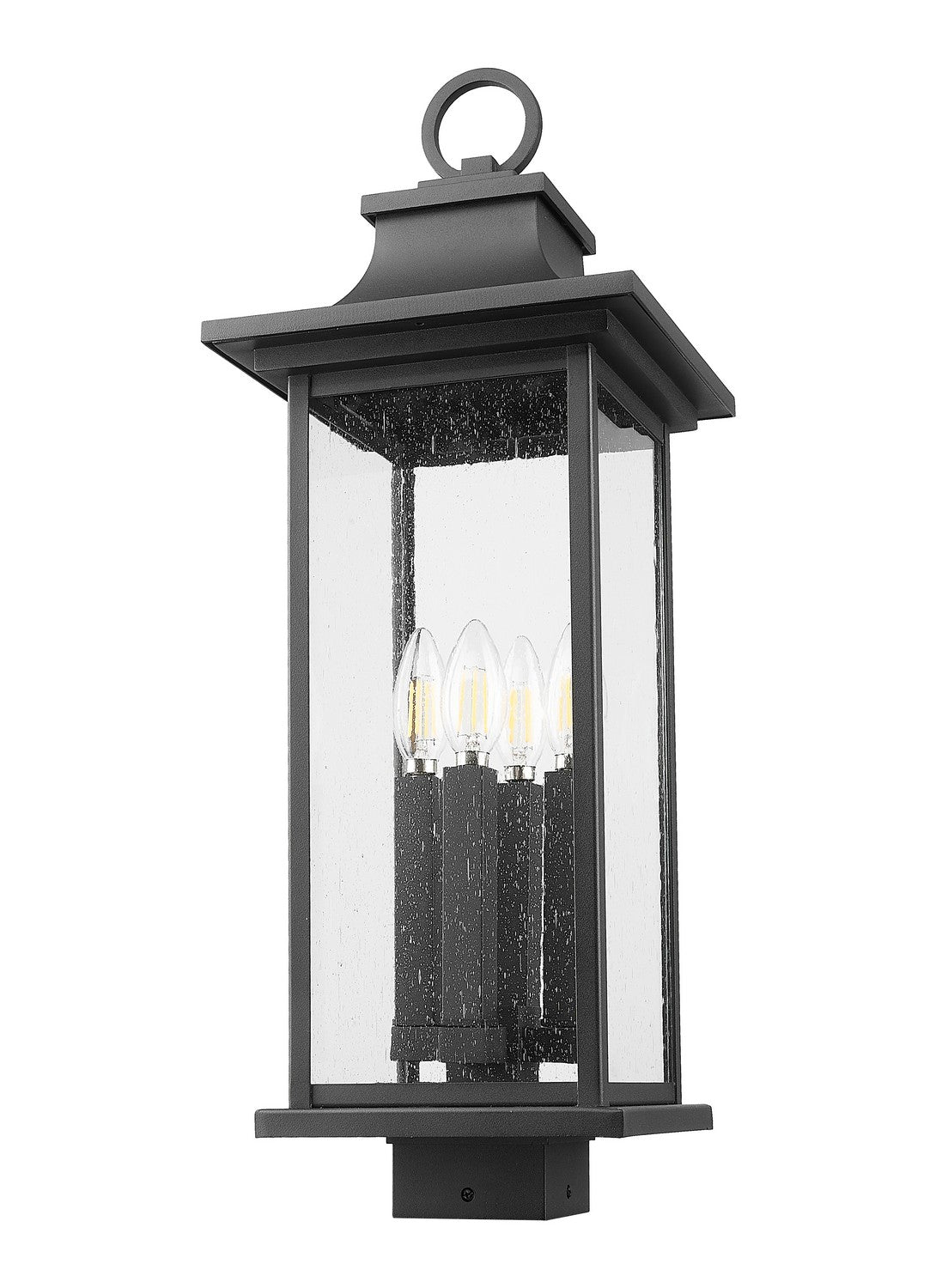 Z-Lite - 5017PHBS-BK - Four Light Outdoor Post Mount Fixture - Tiberius - Black