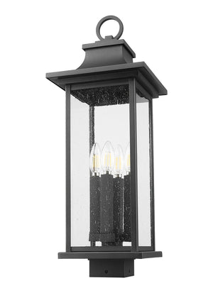 Z-Lite - 5017PHBS-BK - Four Light Outdoor Post Mount Fixture - Tiberius - Black