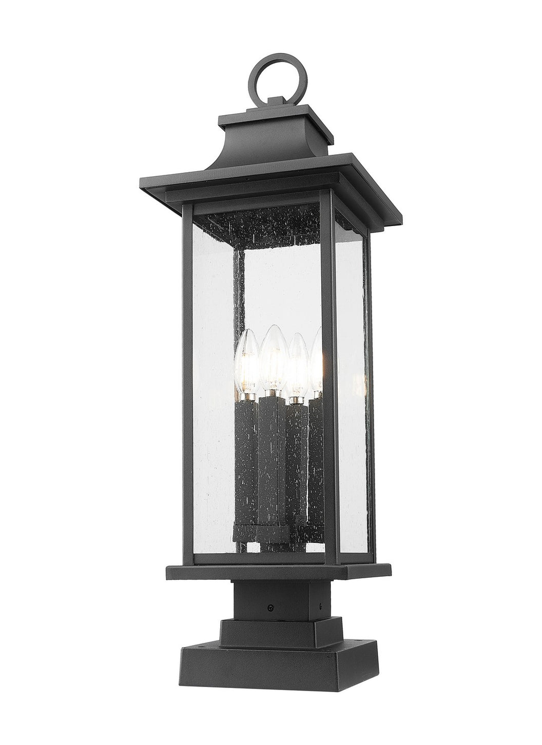 Z-Lite - 5017PHBS-SQPM-BK - Four Light Outdoor Pier Mounted Fixture - Tiberius - Black