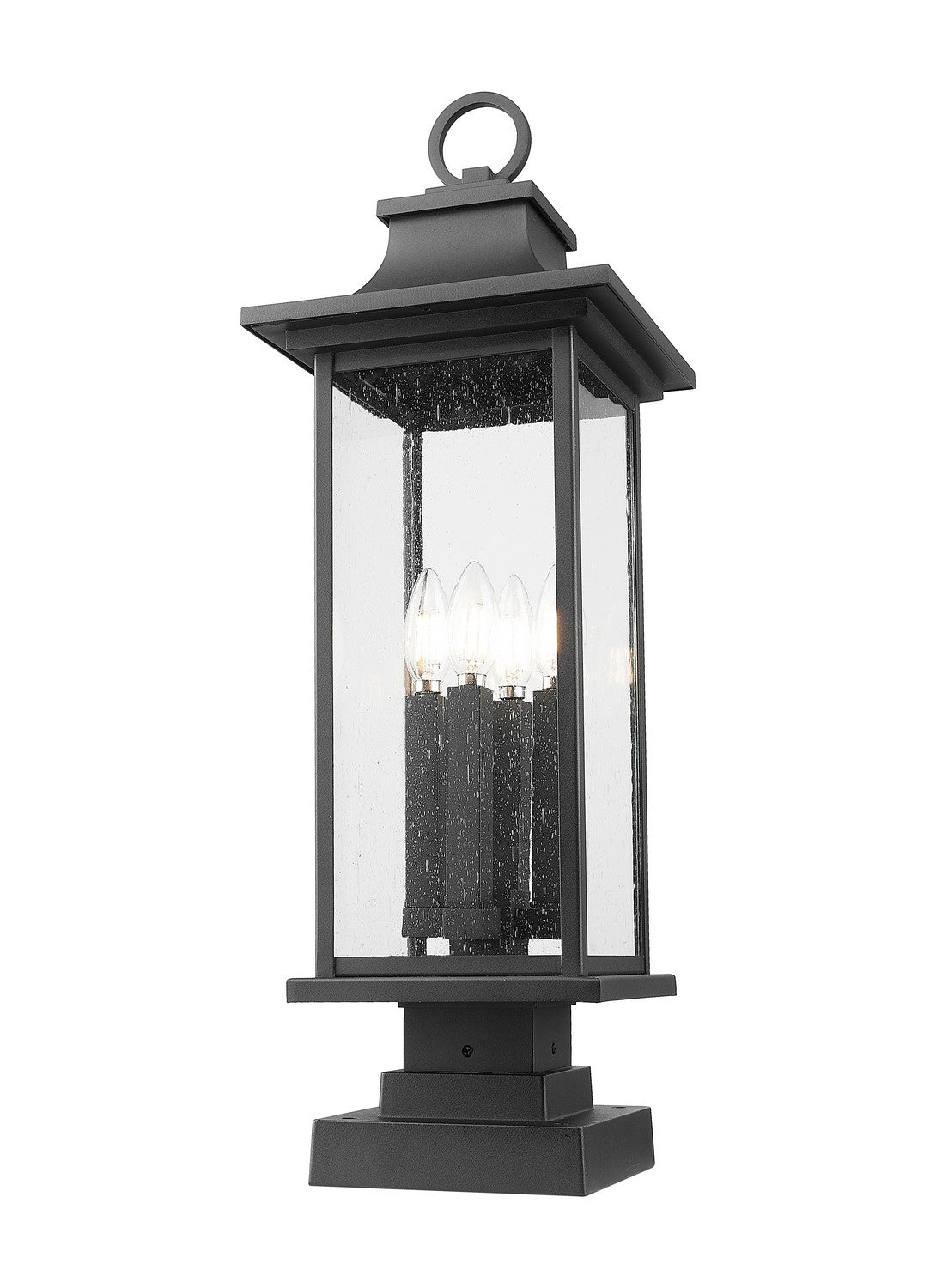 Z-Lite - 5017PHBS-SQPM-BK - Four Light Outdoor Pier Mounted Fixture - Tiberius - Black