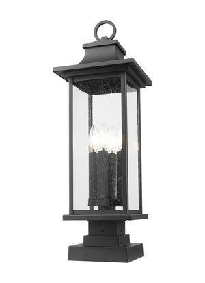 Z-Lite - 5017PHBS-SQPM-BK - Four Light Outdoor Pier Mounted Fixture - Tiberius - Black