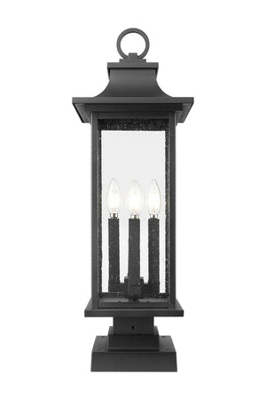 Z-Lite - 5017PHBS-SQPM-BK - Four Light Outdoor Pier Mounted Fixture - Tiberius - Black