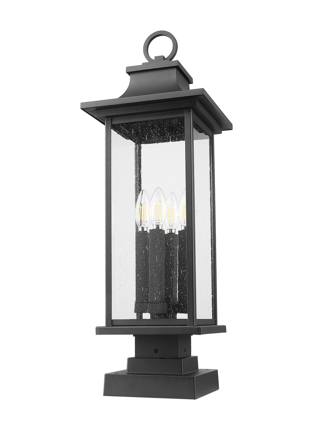 Z-Lite - 5017PHBS-SQPM-BK - Four Light Outdoor Pier Mounted Fixture - Tiberius - Black