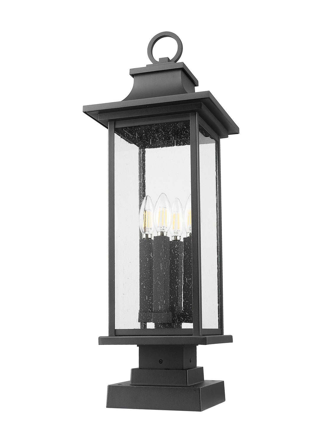 Z-Lite - 5017PHBS-SQPM-BK - Four Light Outdoor Pier Mounted Fixture - Tiberius - Black