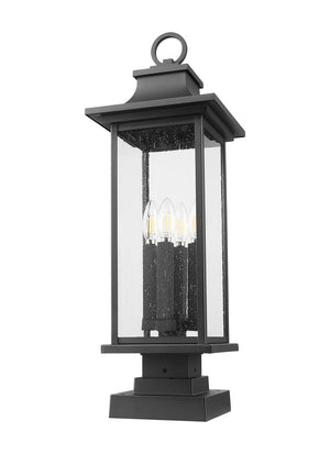 Z-Lite - 5017PHBS-SQPM-BK - Four Light Outdoor Pier Mounted Fixture - Tiberius - Black