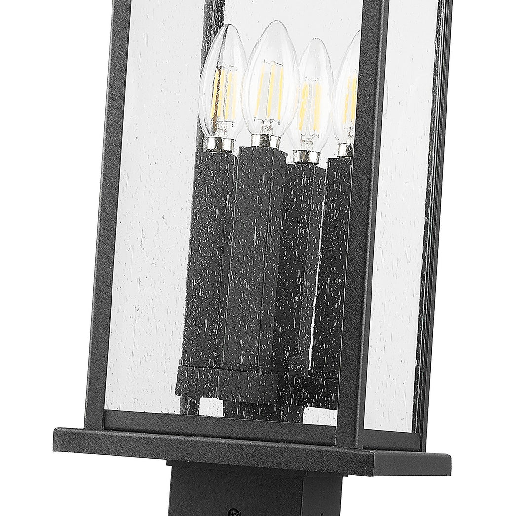Z-Lite - 5017PHBS-SQPM-BK - Four Light Outdoor Pier Mounted Fixture - Tiberius - Black