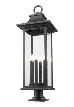 Z-Lite - 5017PHXLR-533PM-BK - Six Light Outdoor Pier Mounted Fixture - Tiberius - Black