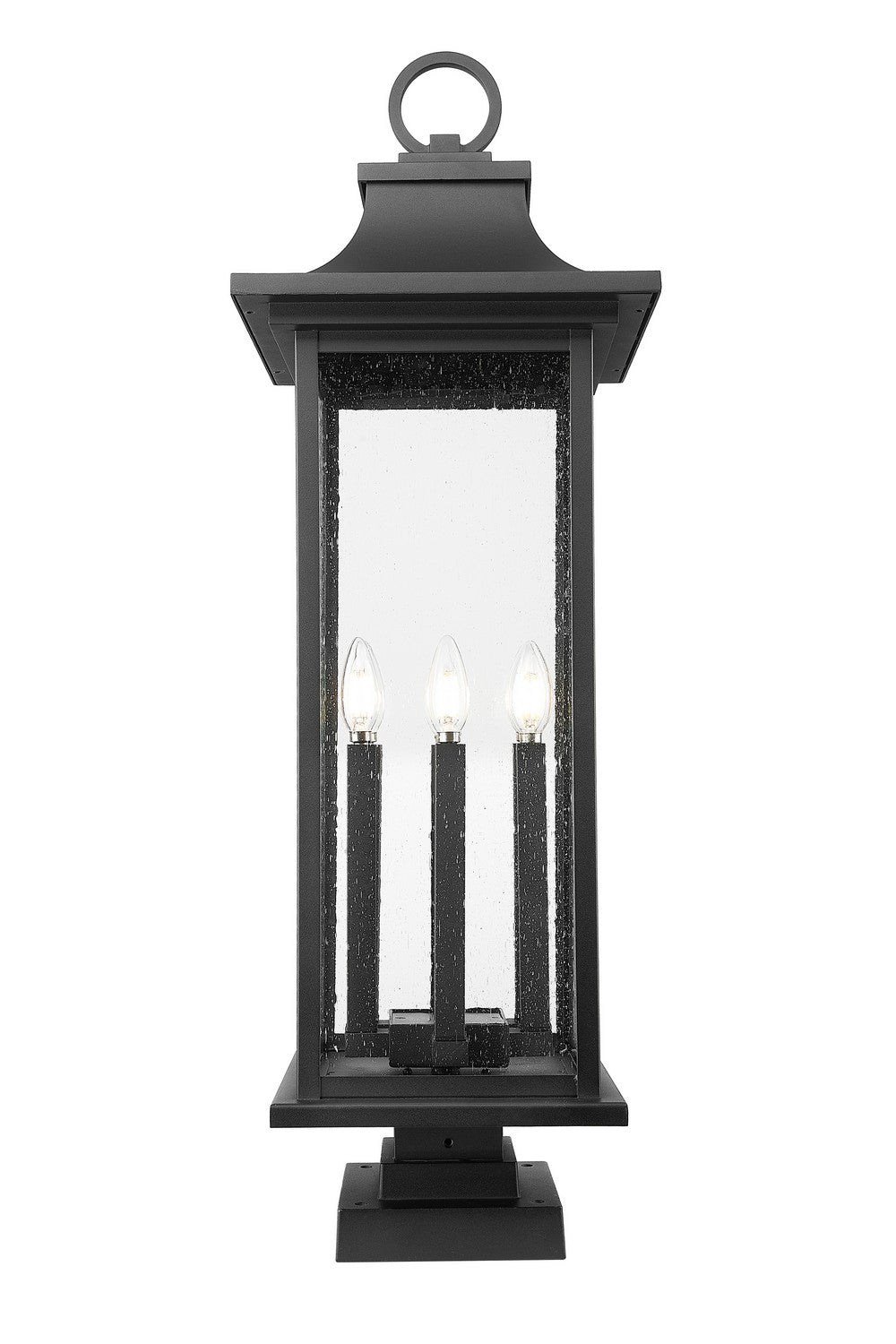 Z-Lite - 5017PHXLS-SQPM-BK - Six Light Outdoor Pier Mounted Fixture - Tiberius - Black