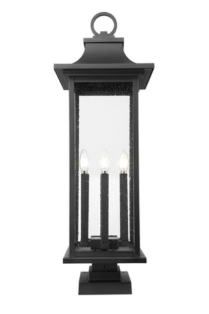 Z-Lite - 5017PHXLS-SQPM-BK - Six Light Outdoor Pier Mounted Fixture - Tiberius - Black
