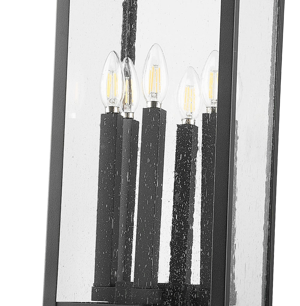Z-Lite - 5017PHXLS-SQPM-BK - Six Light Outdoor Pier Mounted Fixture - Tiberius - Black