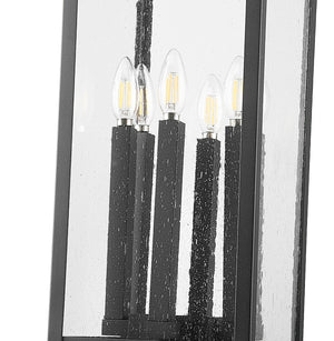 Z-Lite - 5017PHXLS-SQPM-BK - Six Light Outdoor Pier Mounted Fixture - Tiberius - Black