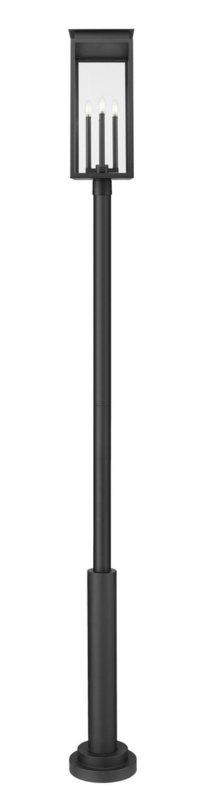 Z-Lite - 5018PHBR-5010P-BK - Four Light Outdoor Post Mounted Fixture - Nova - Black