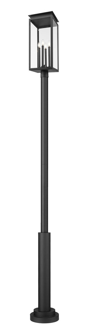 Z-Lite - 5018PHBR-5010P-BK - Four Light Outdoor Post Mounted Fixture - Nova - Black