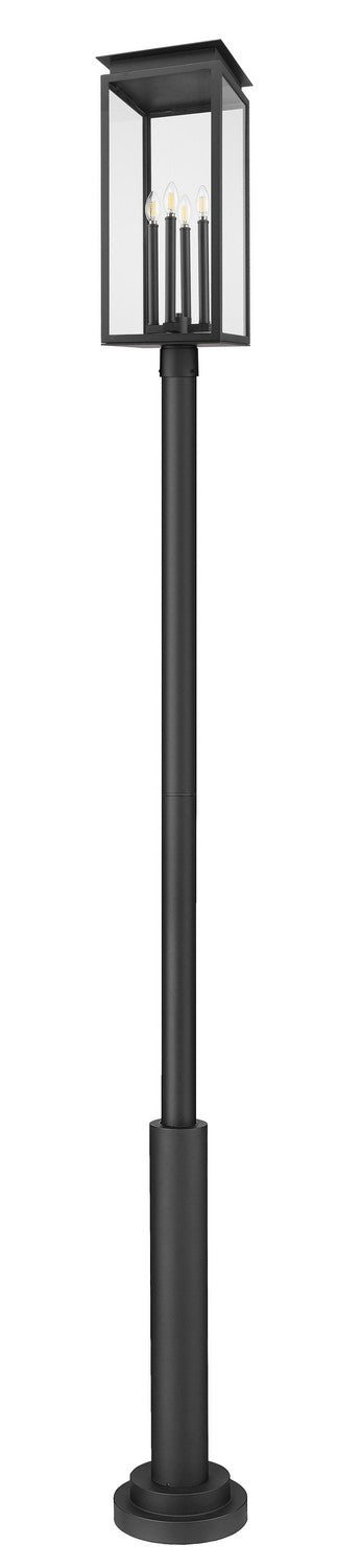 Z-Lite - 5018PHBR-5010P-BK - Four Light Outdoor Post Mounted Fixture - Nova - Black