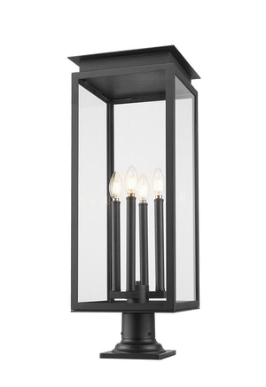 Z-Lite - 5018PHBR-533PM-BK - Four Light Outdoor Pier Mounted Fixture - Nova - Black