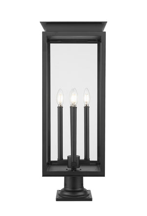Z-Lite - 5018PHBR-533PM-BK - Four Light Outdoor Pier Mounted Fixture - Nova - Black