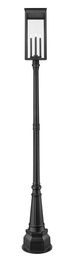 Z-Lite - 5018PHBR-564P-BK - Four Light Outdoor Post Mounted Fixture - Nova - Black