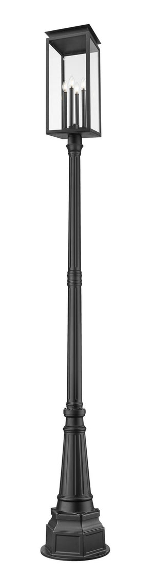 Z-Lite - 5018PHBR-564P-BK - Four Light Outdoor Post Mounted Fixture - Nova - Black
