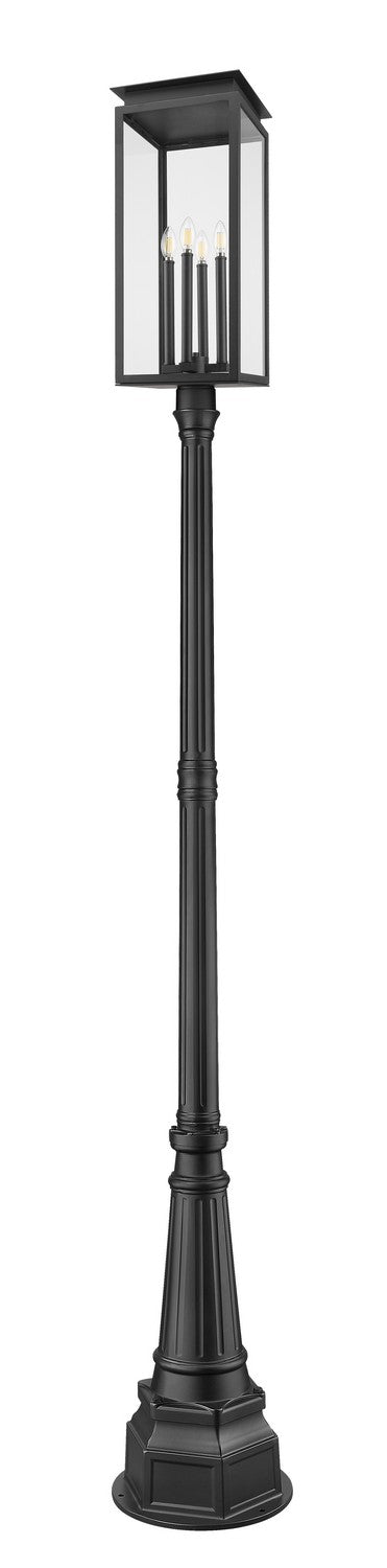 Z-Lite - 5018PHBR-564P-BK - Four Light Outdoor Post Mounted Fixture - Nova - Black