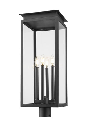 Z-Lite - 5018PHBR-BK - Four Light Outdoor Post Mount Fixture - Nova - Black