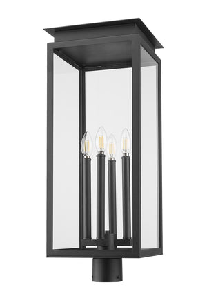 Z-Lite - 5018PHBR-BK - Four Light Outdoor Post Mount Fixture - Nova - Black