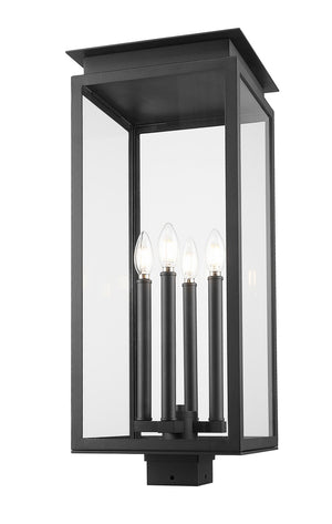 Z-Lite - 5018PHBS-BK - Four Light Outdoor Post Mount Fixture - Nova - Black