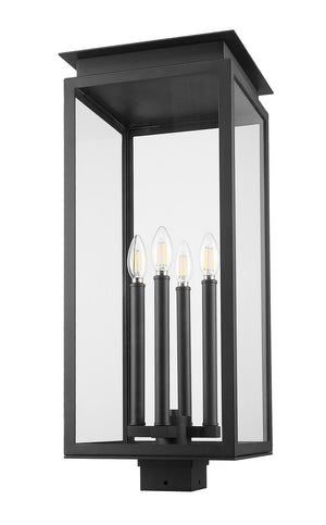 Z-Lite - 5018PHBS-BK - Four Light Outdoor Post Mount Fixture - Nova - Black