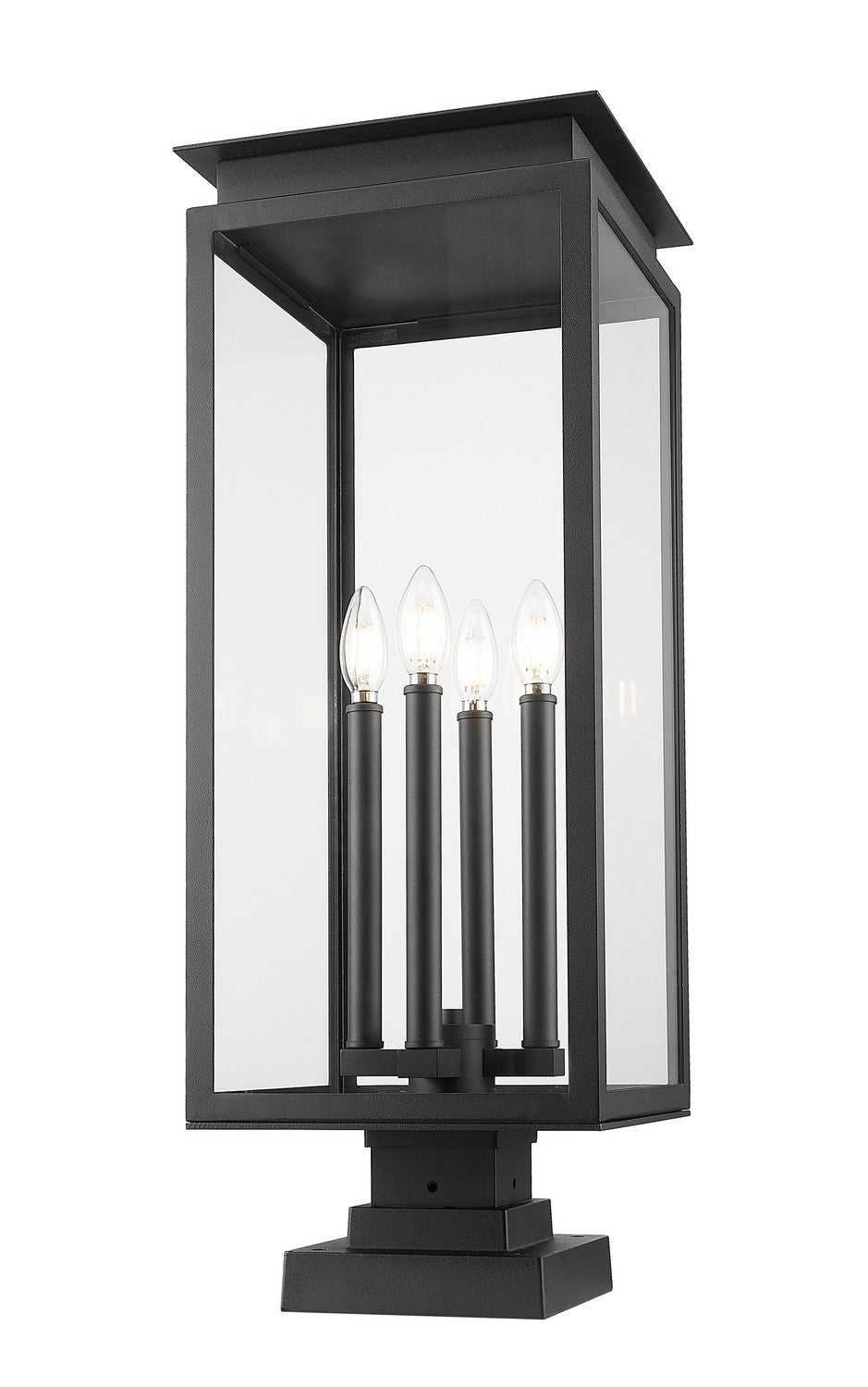 Z-Lite - 5018PHBS-SQPM-BK - Four Light Outdoor Pier Mounted Fixture - Nova - Black