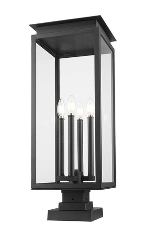 Z-Lite - 5018PHBS-SQPM-BK - Four Light Outdoor Pier Mounted Fixture - Nova - Black