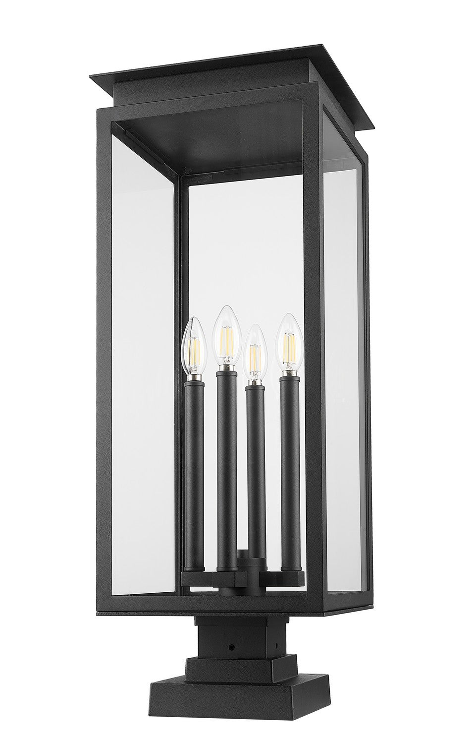 Z-Lite - 5018PHBS-SQPM-BK - Four Light Outdoor Pier Mounted Fixture - Nova - Black