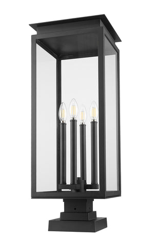 Z-Lite - 5018PHBS-SQPM-BK - Four Light Outdoor Pier Mounted Fixture - Nova - Black