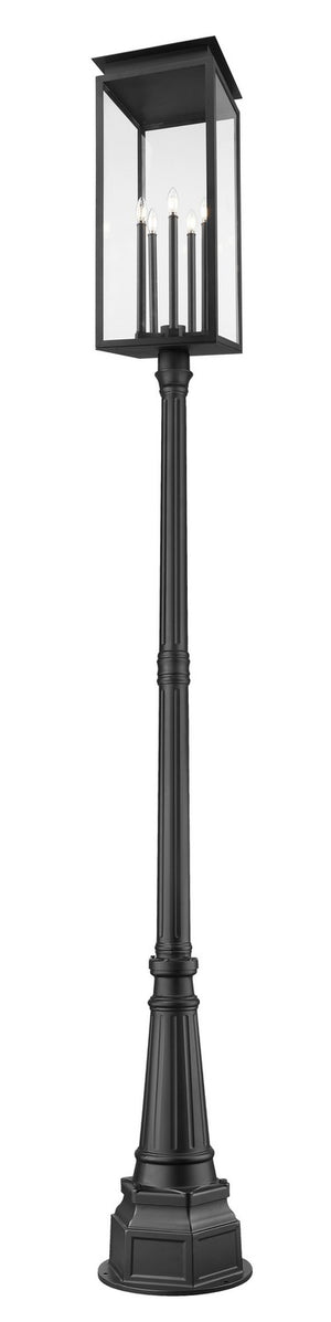 Z-Lite - 5018PHXLR-564P-BK - Five Light Outdoor Post Mounted Fixture - Nova - Black