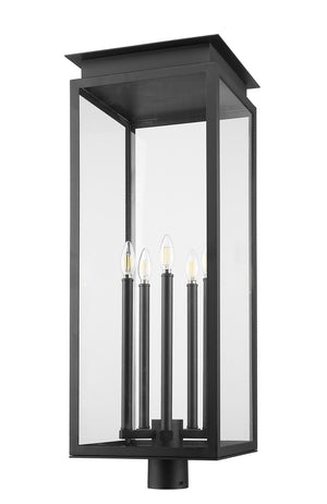 Z-Lite - 5018PHXLR-BK - Five Light Outdoor Post Mount Fixture - Nova - Black