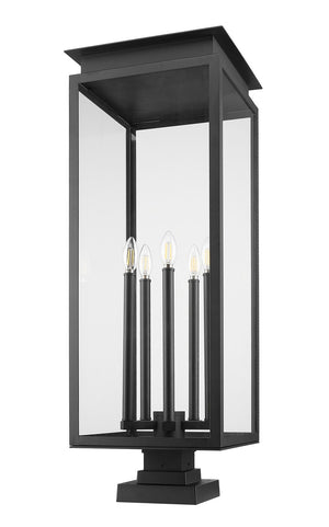 Z-Lite - 5018PHXLS-SQPM-BK - Five Light Outdoor Pier Mounted Fixture - Nova - Black