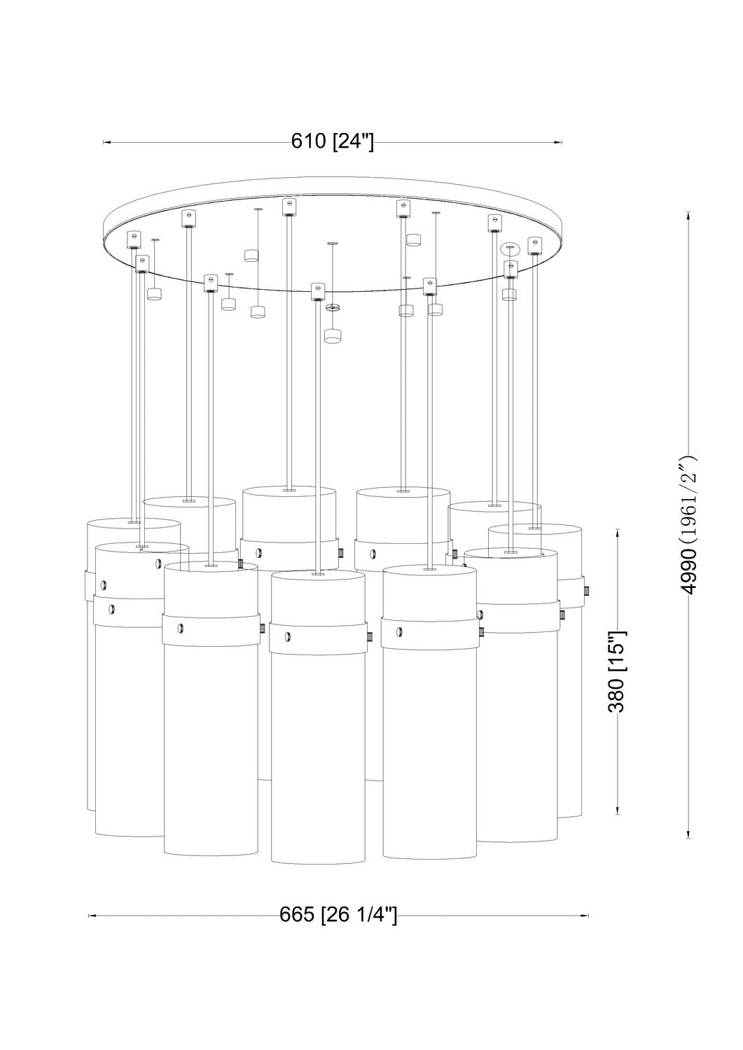 Z-Lite - 7002P5-11R-BN - 11 Light Chandelier - Fontaine - Brushed Nickel