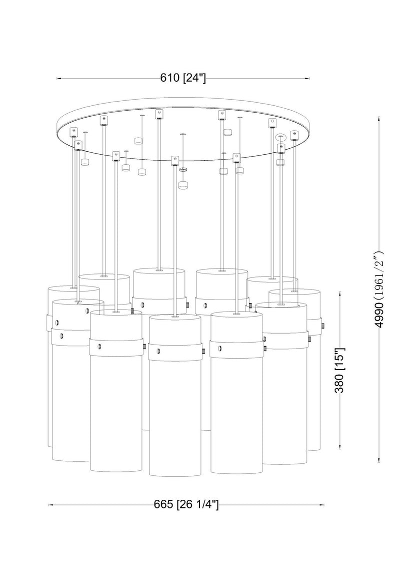 Z-Lite - 7002P5-11R-MB - 11 Light Chandelier - Fontaine - Matte Black
