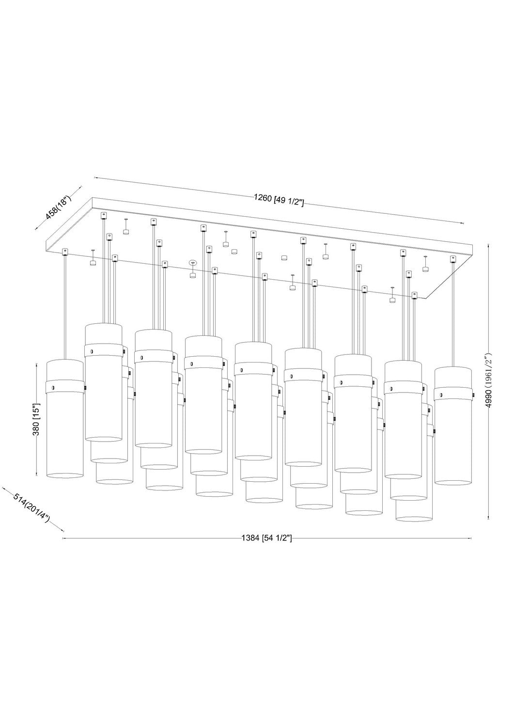 Z-Lite - 7002P5-23L-BN - 23 Light Linear Chandelier - Fontaine - Brushed Nickel