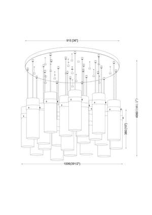 Z-Lite - 7002P5-27R-MB - 27 Light Chandelier - Fontaine - Matte Black