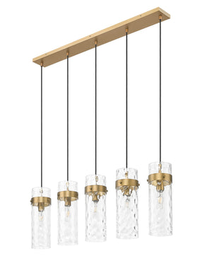 Z-Lite - 7002P5-5L-RB - Five Light Linear Chandelier - Fontaine - Rubbed Brass