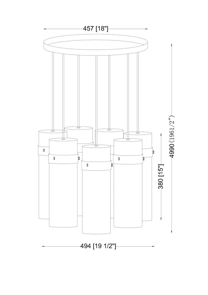Z-Lite - 7002P5-7R-BN - Seven Light Chandelier - Fontaine - Brushed Nickel