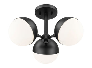 Z-Lite - 7517-3SF-MB - Three Light Semi Flush Mount - Realm Sphere - Matte Black