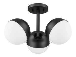 Z-Lite - 7517-3SF-MB - Three Light Semi Flush Mount - Realm Sphere - Matte Black