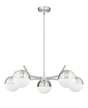 Z-Lite - 7517-5BN - Five Light Chandelier - Realm Sphere - Brushed Nickel